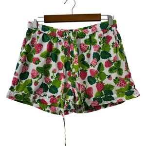 Print Fresh Strawberry Pajama Shorts XS Organic Cotton Boho Cute Loungewear
